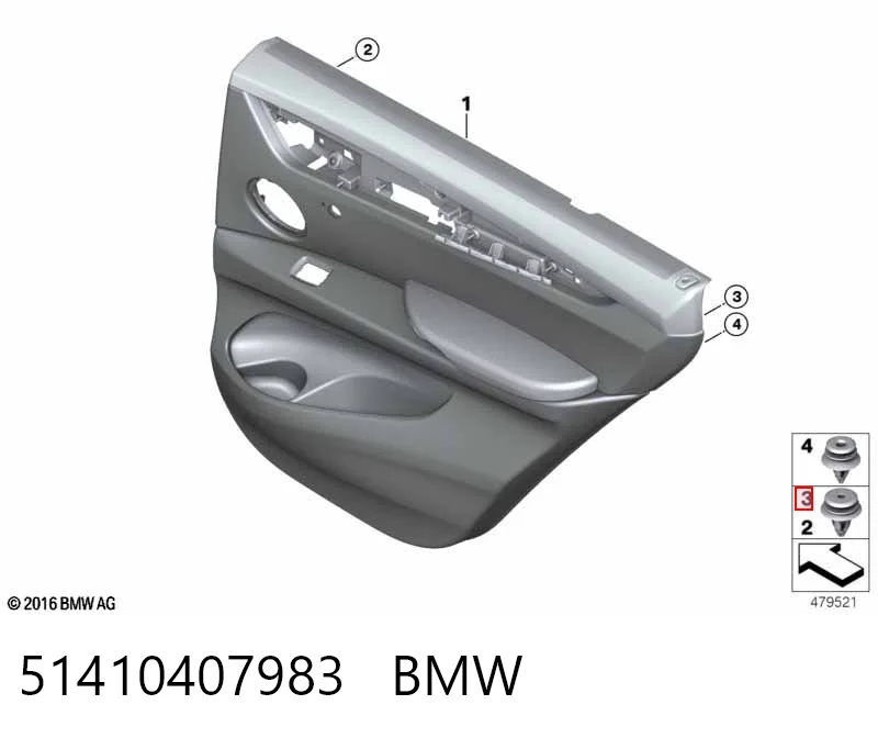 BF0633340052 Bapmic Пистон (клип) крепления обшивки двери