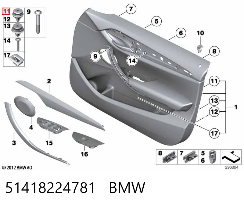 Купить BF0633340052 Bapmic Пистон крепления обшивки двери
