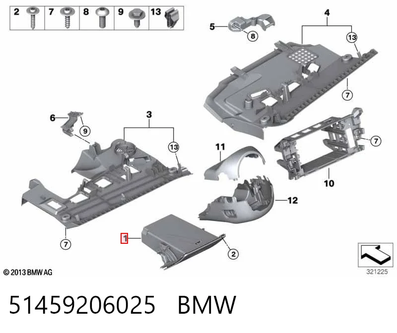 51459206025 BMW Перчаточный ящик