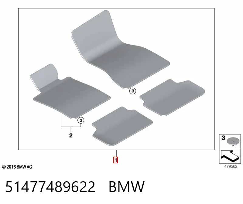 Коврики передние + задние, комплект BMW 5 G30, F90