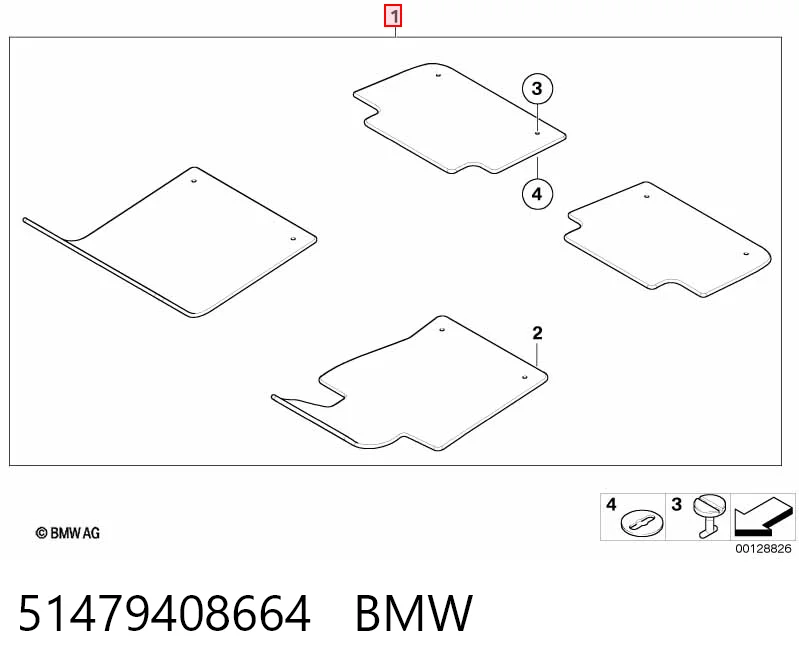 Комплект ковриков BMW 3 седан (E46) (1998 - 2005) цена, от 25.34 USD