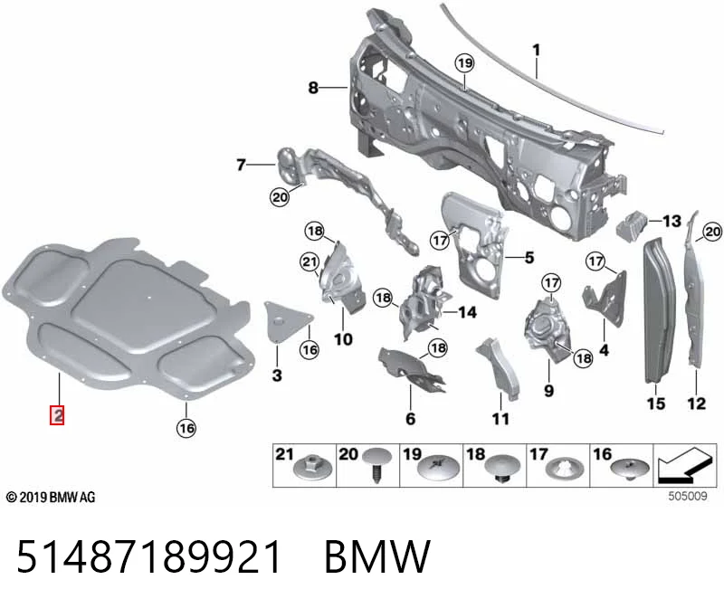 51487189921 BMW Шумка капота