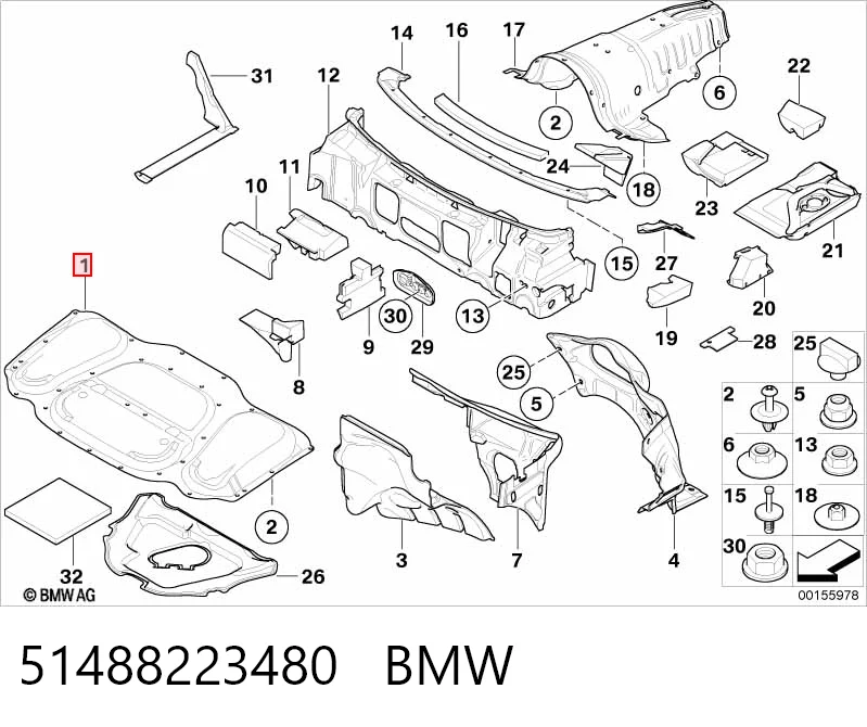 Шумка капота на BMW 7  E65, E66, E67