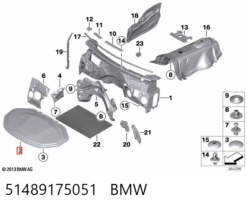 Купить 9175051 BMW Термошумоизоляция капота