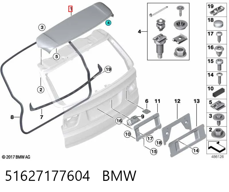 Спойлер крышки багажника BMW 7157689 цена, от 19.75 USD