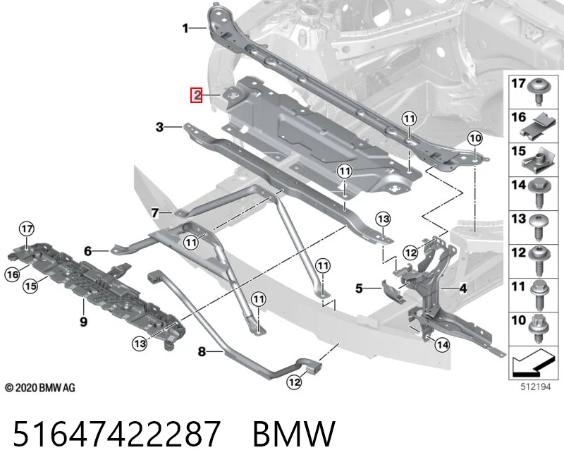 32805001 AND Накладка передней панели (суппорта радиатора) верхняя