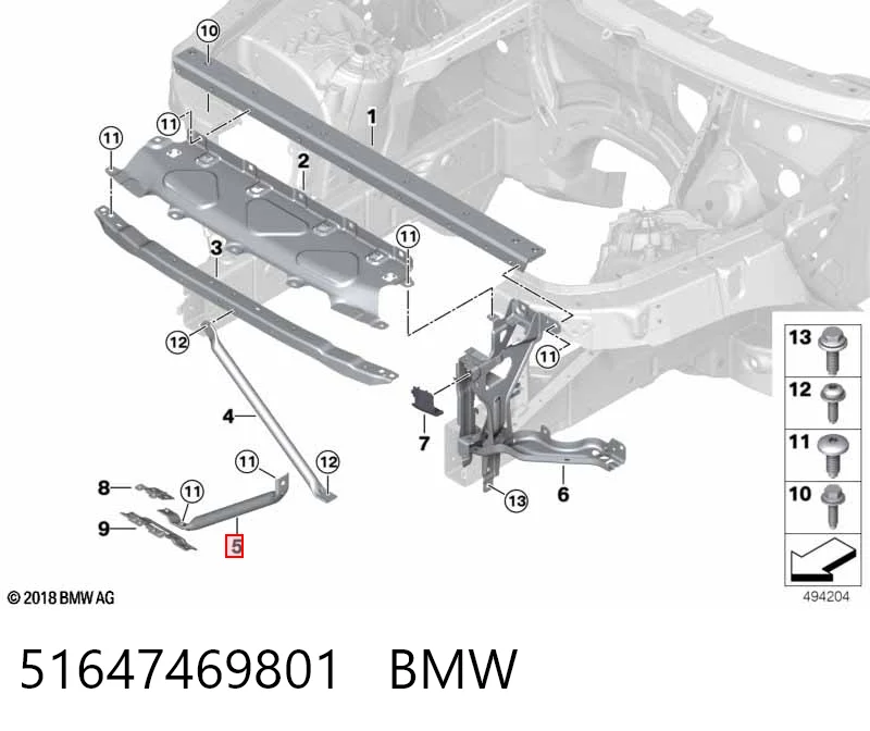 51647469801 BMW Распорка кузова