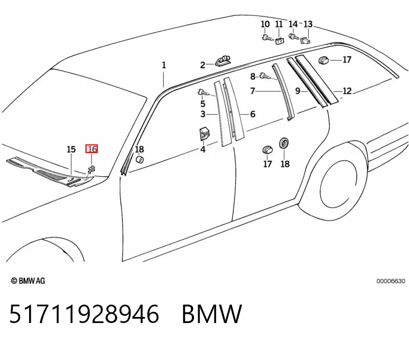 30863342 AND Клипса крепежная лобового стекла