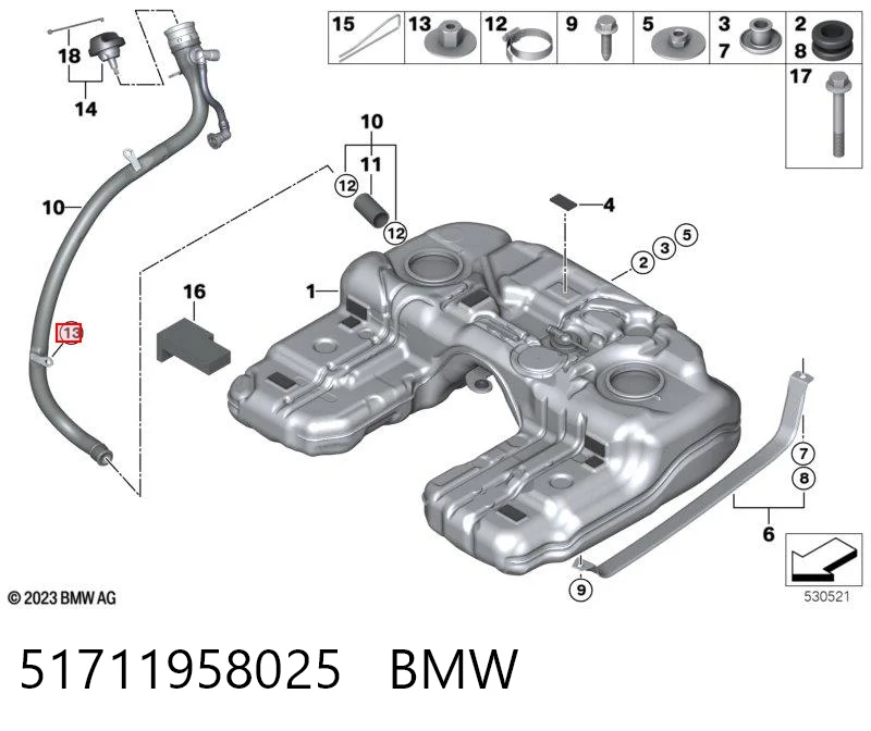 51711958025 BMW Болт (гайка) крепежа