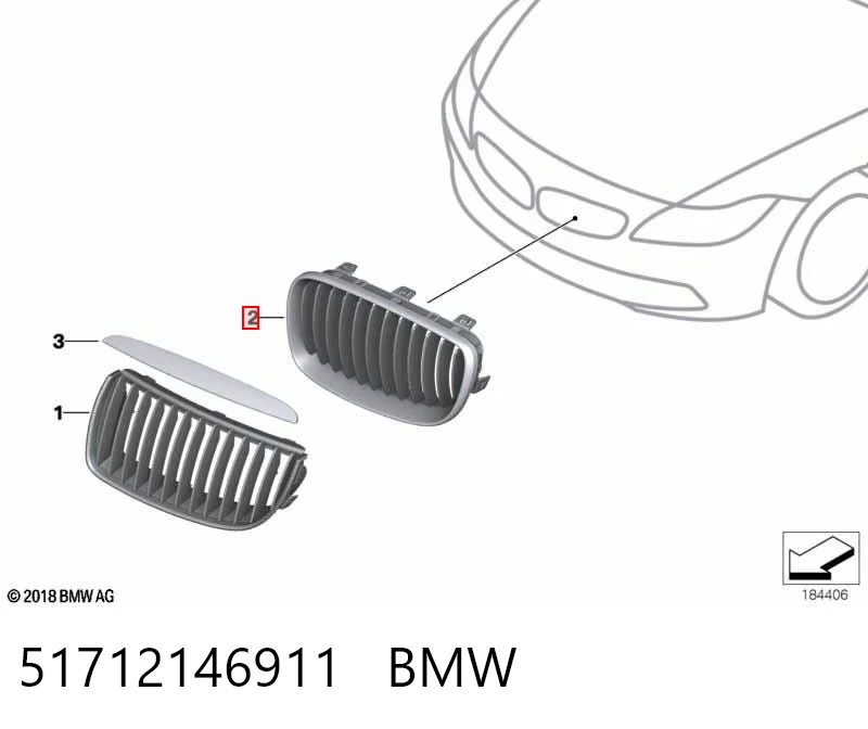 51712146911 BMW Решетка радиатора левая