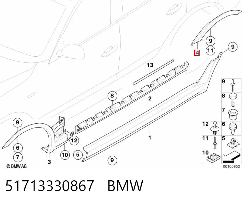 51713330867 BMW Расширитель (накладка) арки заднего крыла левый