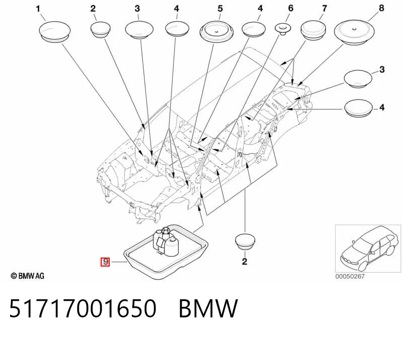 51717001650 BMW Подушка домкрата нижняя (поддомкратник)