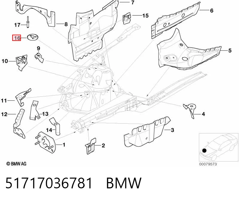 51717036781 BMW Верхний кронштейн опоры амортизатора передней