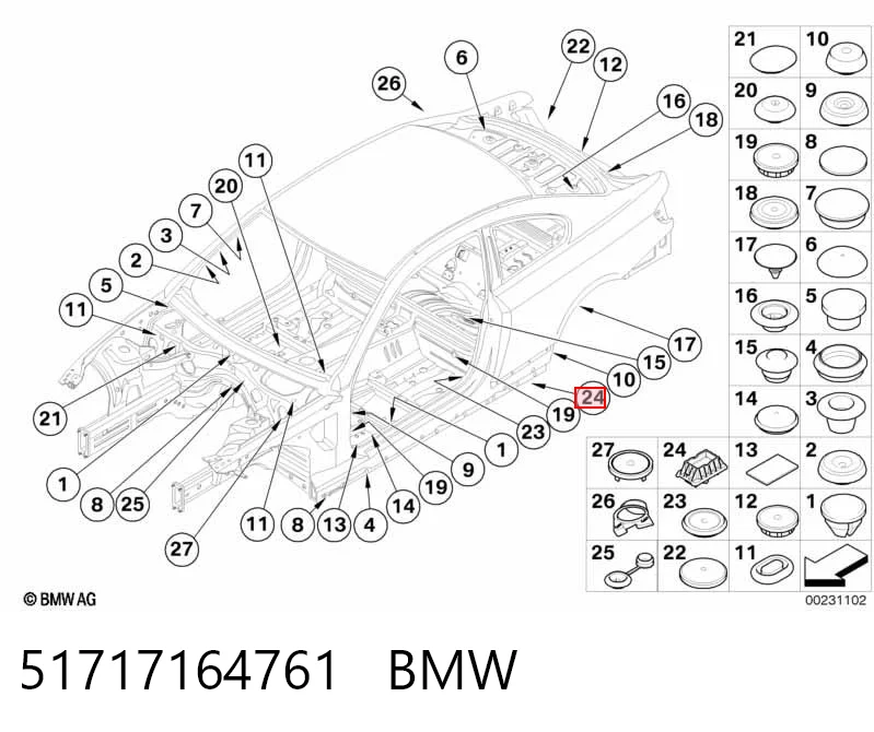 51717164761 BMW Подушка домкрата нижняя (поддомкратник)