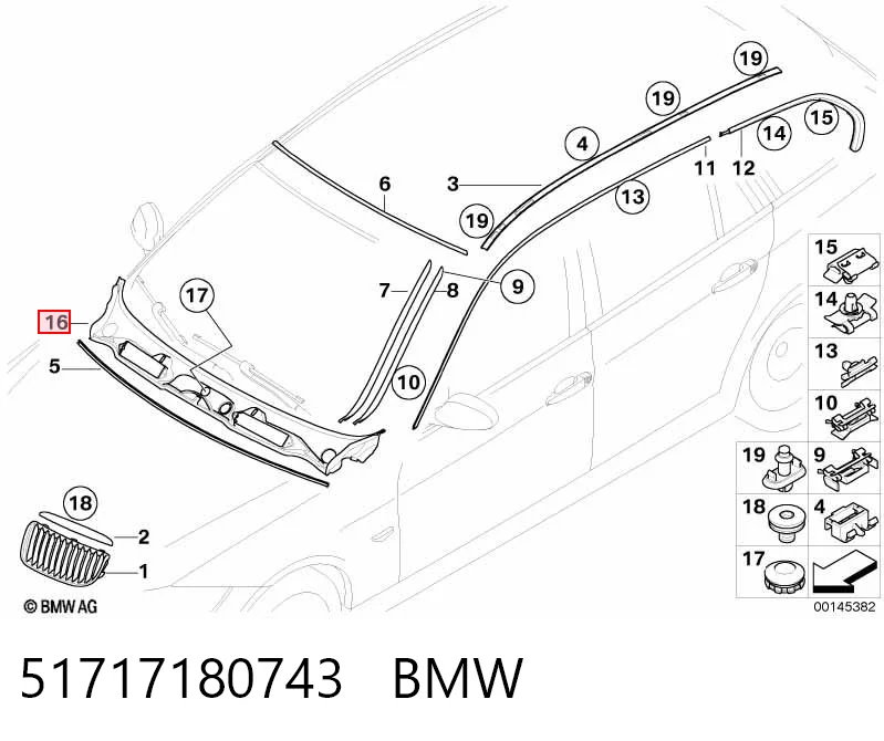 51717180743 BMW Жабо
