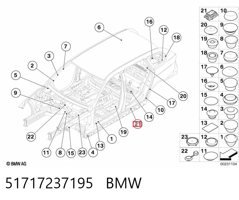 51717237195 BMW Подушка домкрата нижняя (поддомкратник)