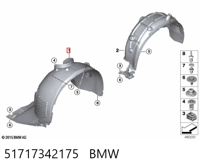 Подкрылок передний левый на BMW X1  F48
