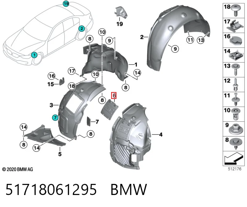 51718061295 BMW Подкрылок крыла переднего левый+правый, комплект