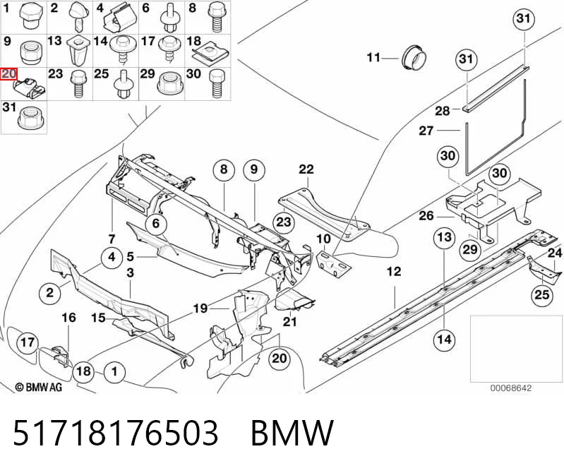 51718176503 BMW Закладная гайка под саморез