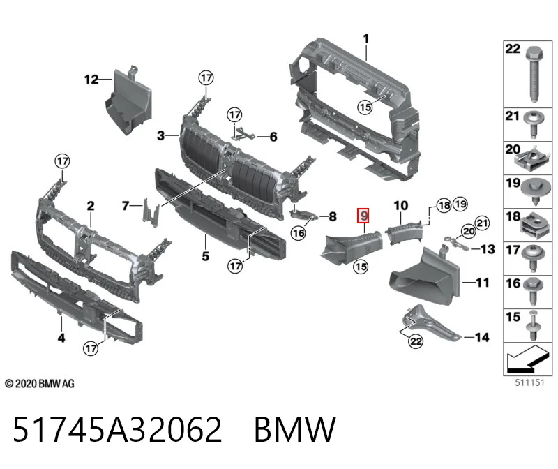 51745A32062 BMW Воздуховод тормозного диска правый