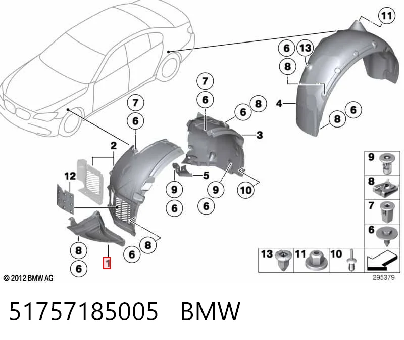 51757185005 BMW Защита бампера переднего левая