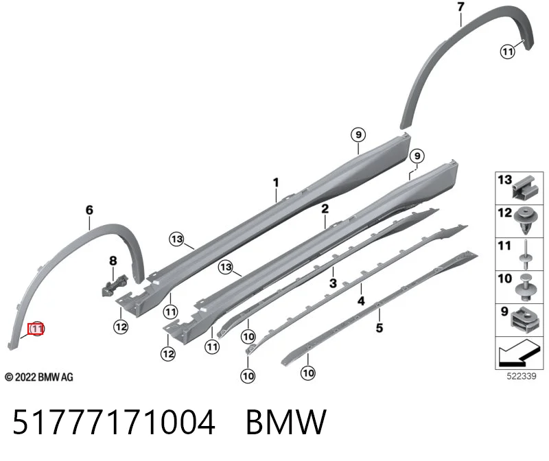 51777171004 BMW Клип крепления подкрылка переднего крыла
