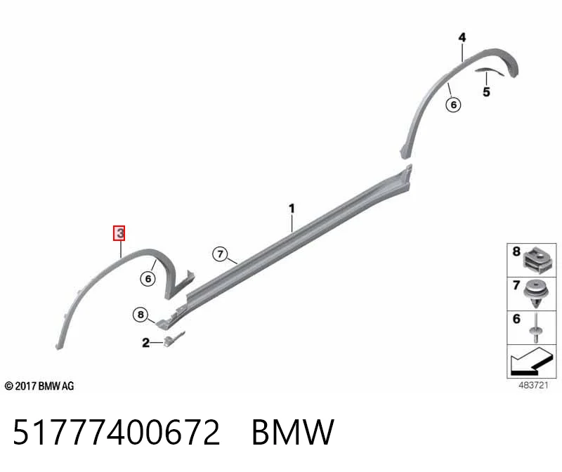 51777400672 BMW Расширитель переднего крыла, правый