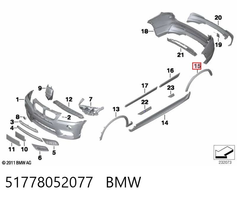 51778052077 BMW Расширитель (накладка) арки заднего крыла левый