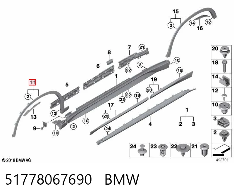 51778067690 BMW Расширитель переднего крыла, правый