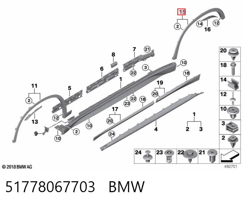 51778067703 BMW Расширитель (накладка) арки заднего крыла левый