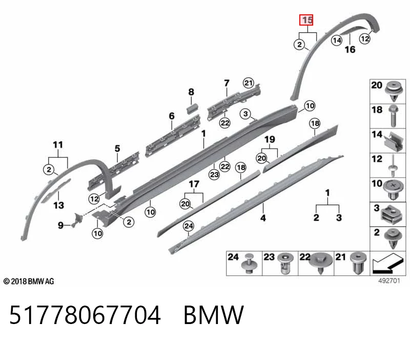 51778067704 BMW Расширитель заднего крыла, правый