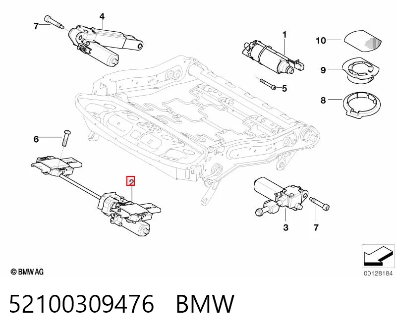 52100309476 BMW Механизм регулирования положения переднего сиденья