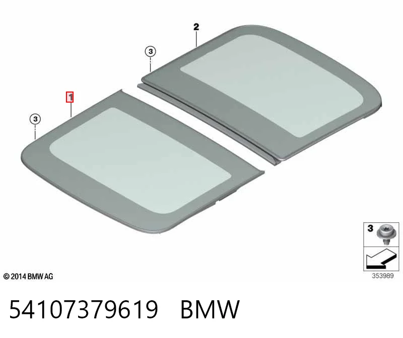 54107379619 BMW Крышка люка крыши передняя