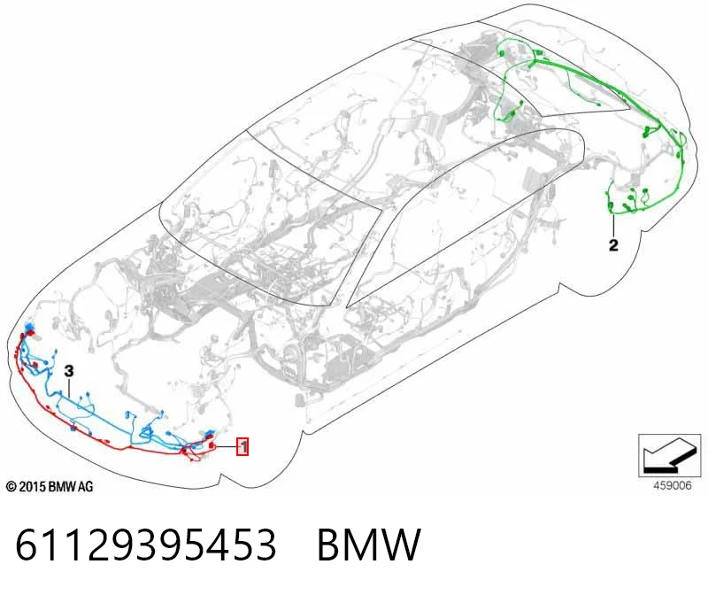 61129395453 BMW Кабель/провод парктроника бампера, переднего
