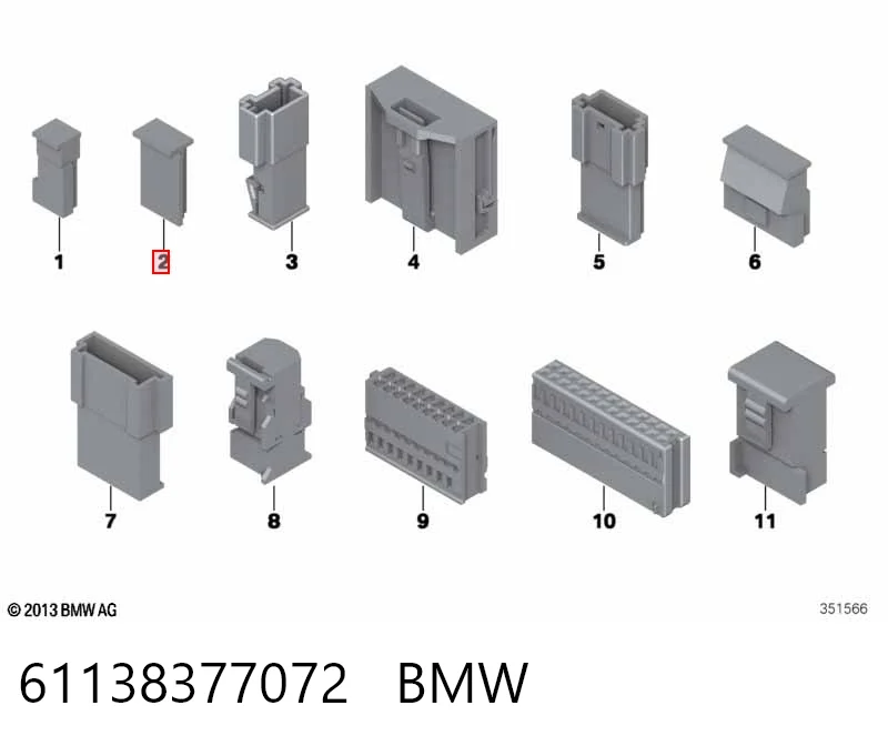 61138377072 BMW Разъем (фишка) универсальный