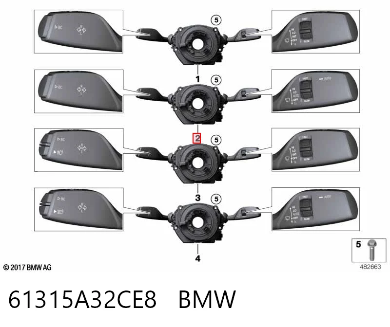 61319490797 BMW Переключатель подрулевой в сборе