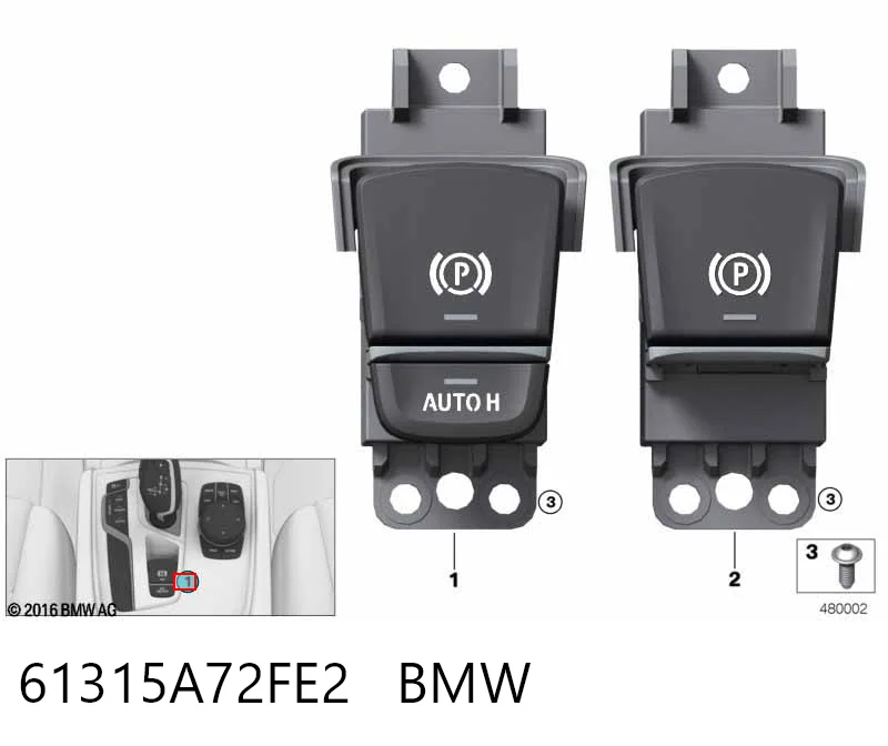 61315A72FE2 BMW Кнопка электромеханического стояночного тормоза