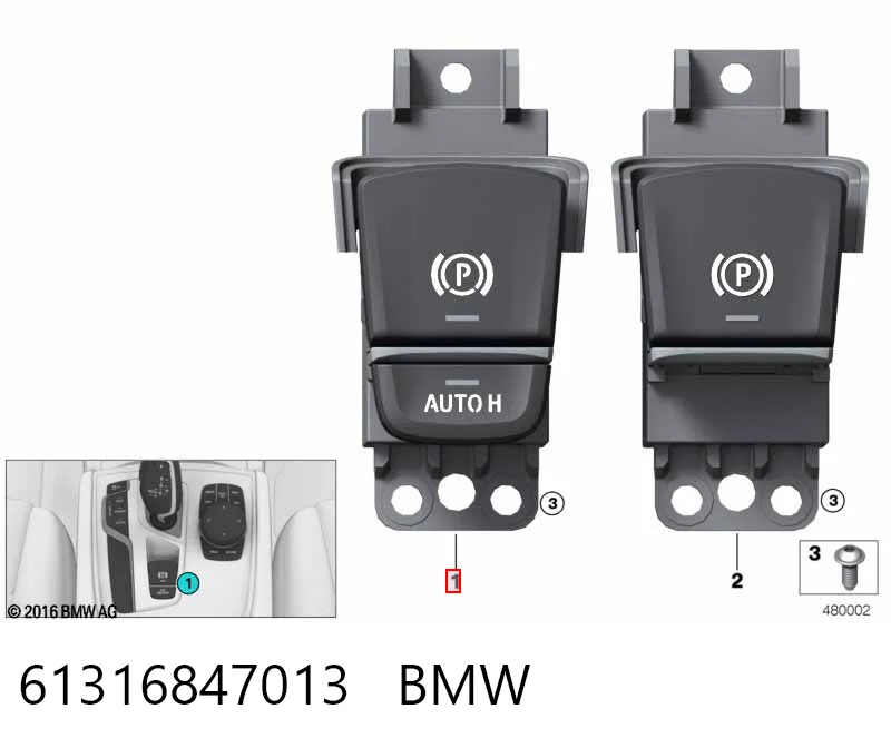 61316847013 BMW Кнопка электромеханического стояночного тормоза