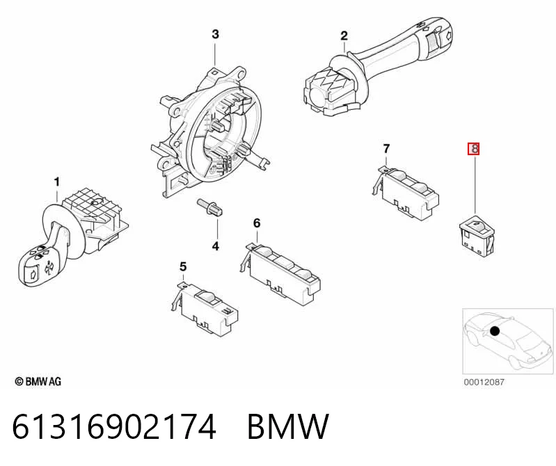 61316902174 BMW Кнопки заднего правого стеклоподъемника