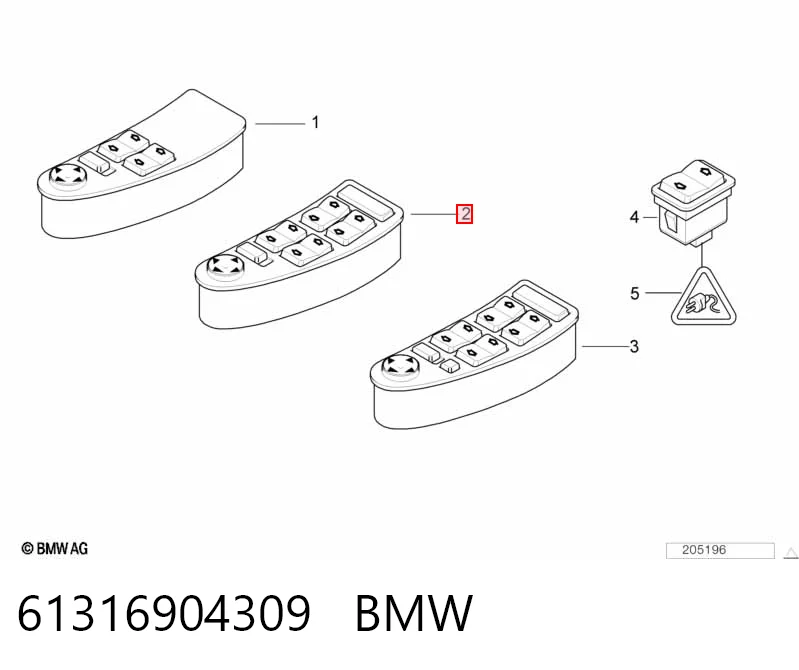 Купить 8360447 BMW Кнопки переднего левого стеклоподъёмника