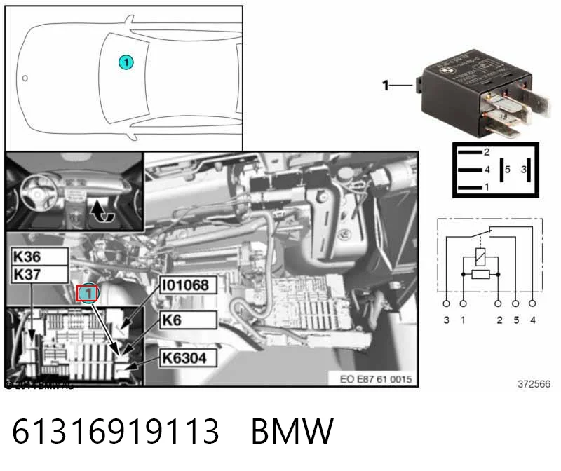 61316919113 BMW Реле электрическое многофункциональное