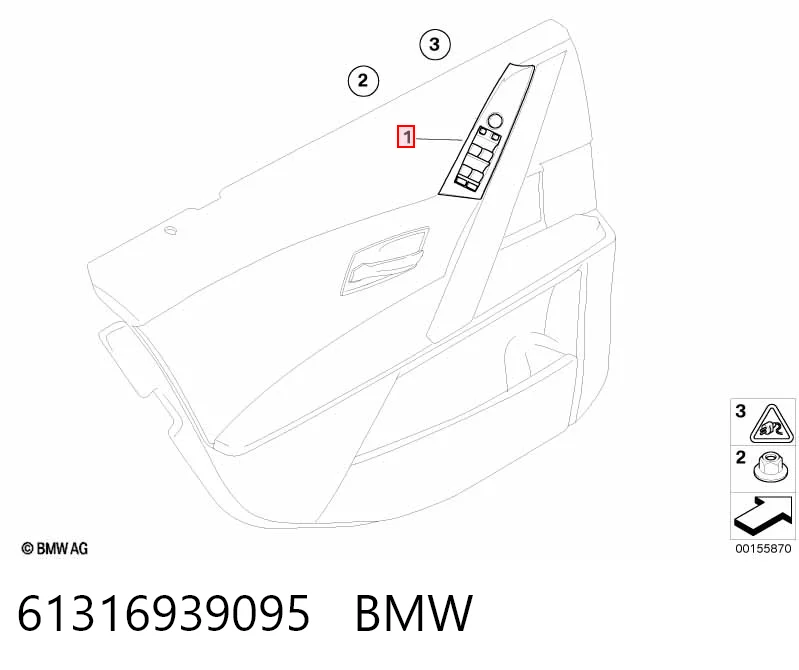 61316939095 BMW Кнопки переднего левого стекло подъёмника