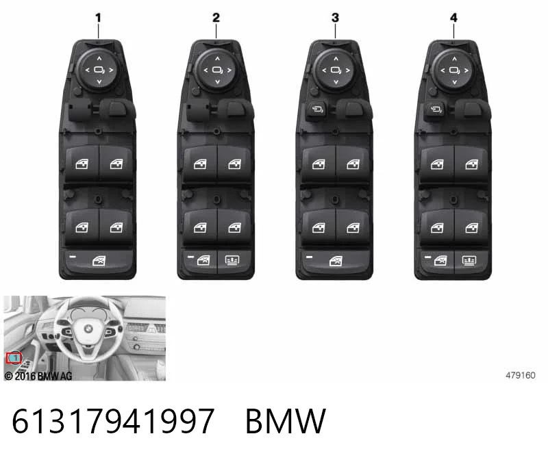 61317941997 BMW Кнопки переднего левого стекло подъёмника