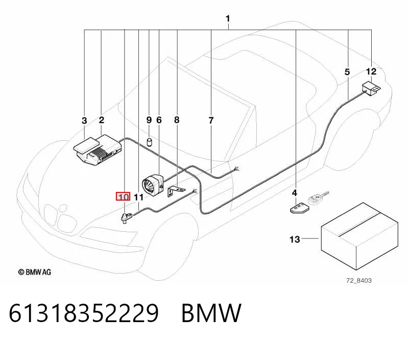61318352229 BMW Переключатель управления люком