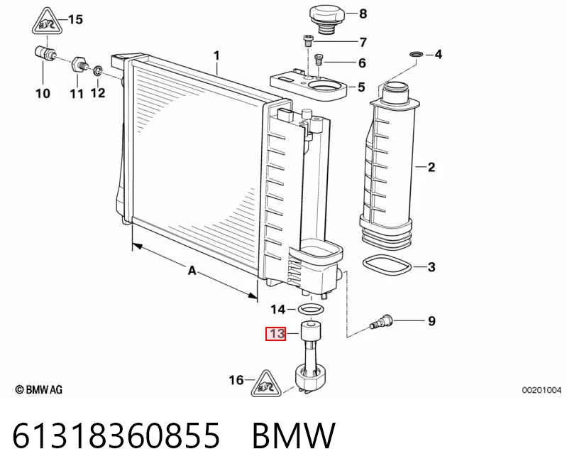 61318360855 BMW Датчик уровня охлаждающей жидкости в радиаторе