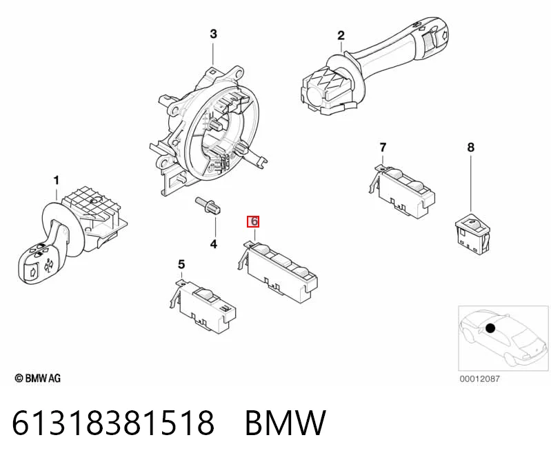 61318381518 BMW Кнопки переднего левого стекло подъёмника