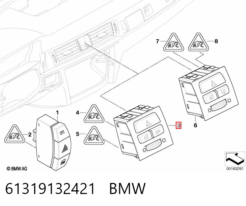 Аварийная кнопка на BMW 3  E90