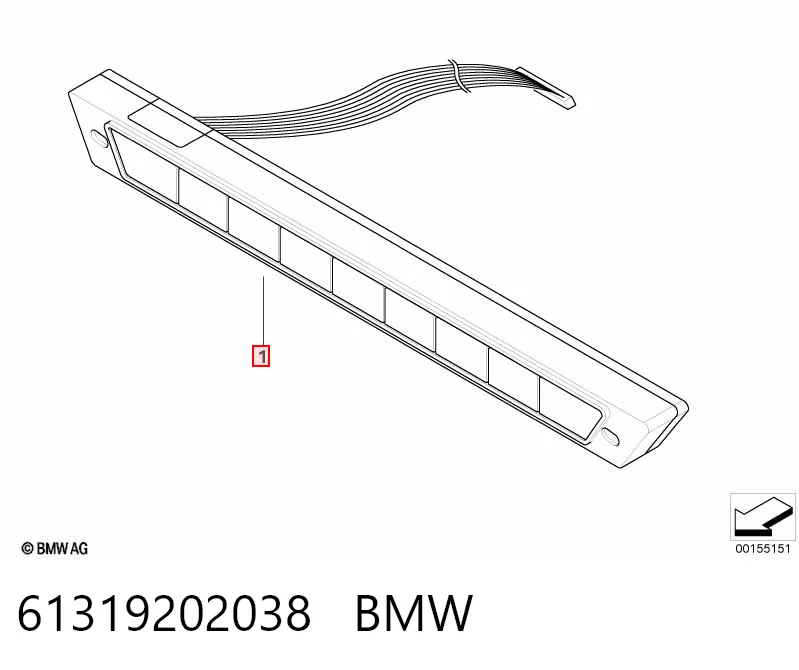 61319202038 BMW Блок кнопок центральной консоли