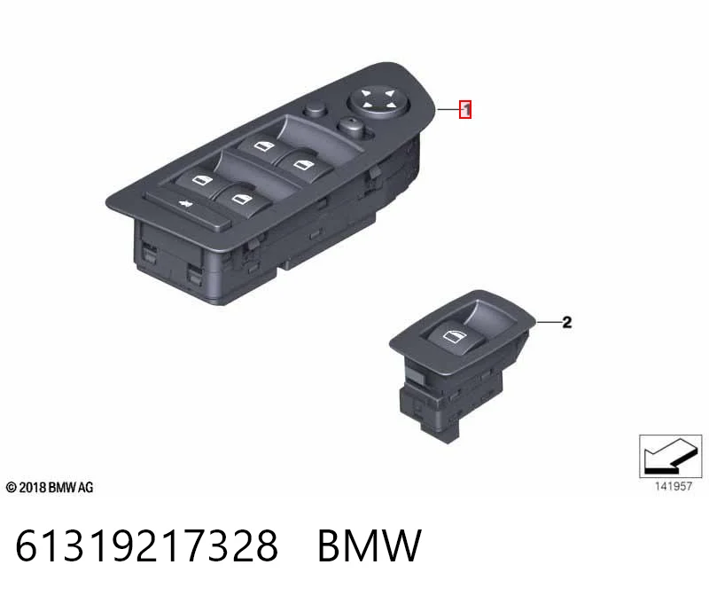 61319217328 BMW Кнопки переднего левого стекло подъёмника