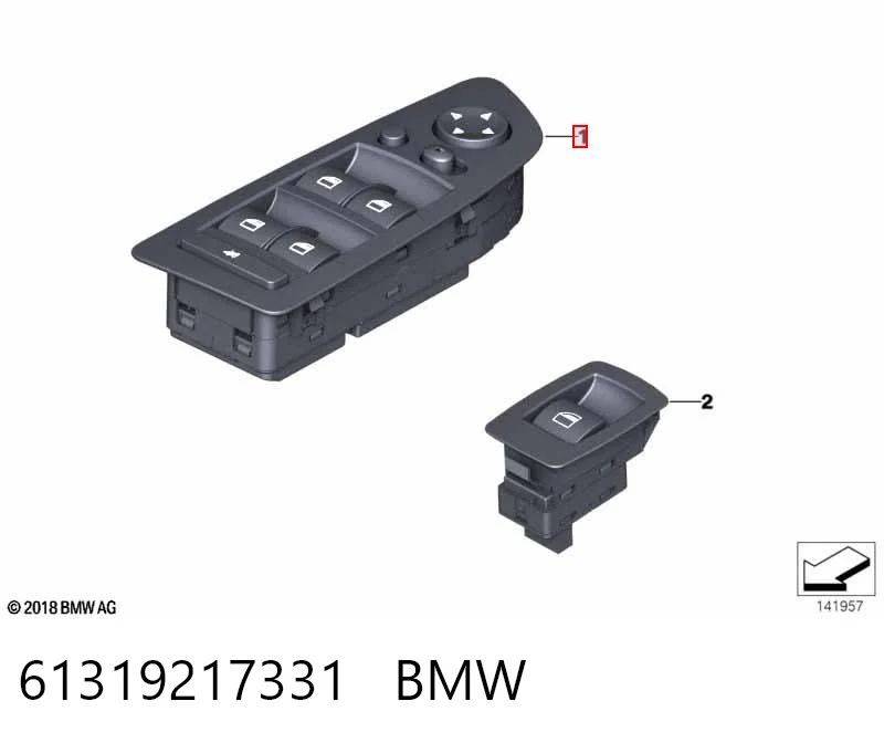 61319217331 BMW Кнопки переднего левого стекло подъёмника